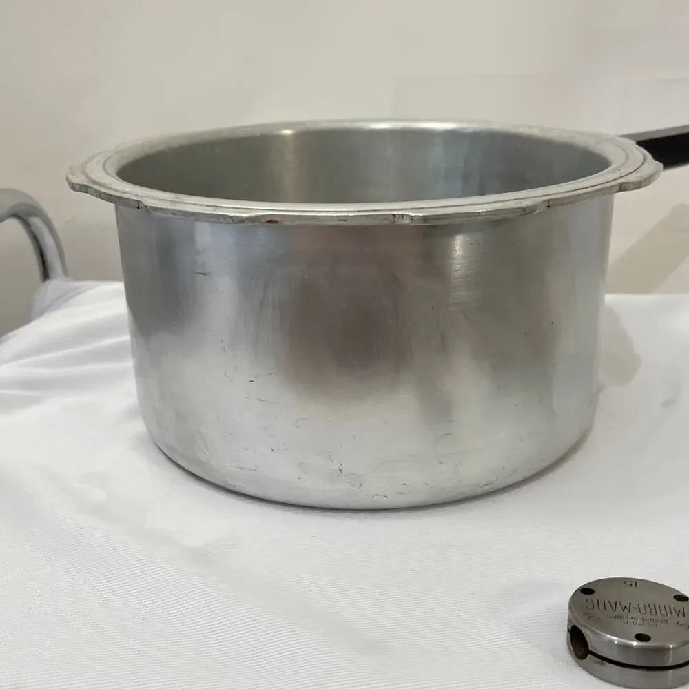 Mirro Matic Aluminum Pressure Cooker 394M 4 Quart Complete Rack Jiggler Weight